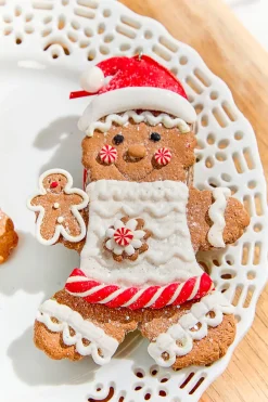 5" Gingerbread with Santa Hat Ornament