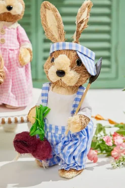 12.5" Gingham Bunny with Eggs