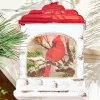 5" Glass Cardinal Scene Lantern Ornament