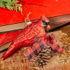 6" Glass Cardinal with Bow and Cone Ornament