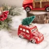 Glass Car with Tree/ Wreath Christmas Ornament