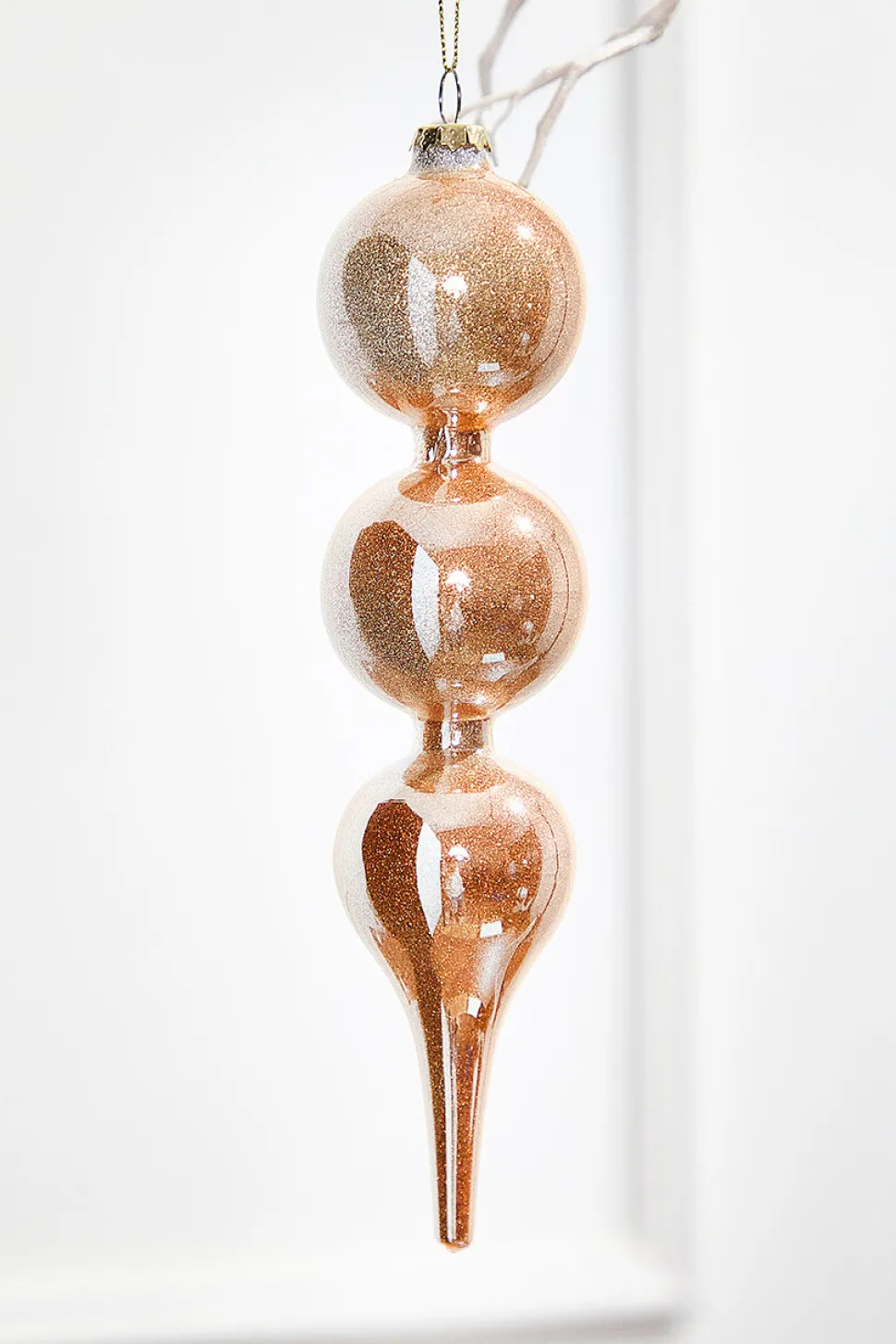 10" Glass Champagne Drop Ornament