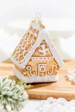 4.5" Glass Gingerbread House Ornament