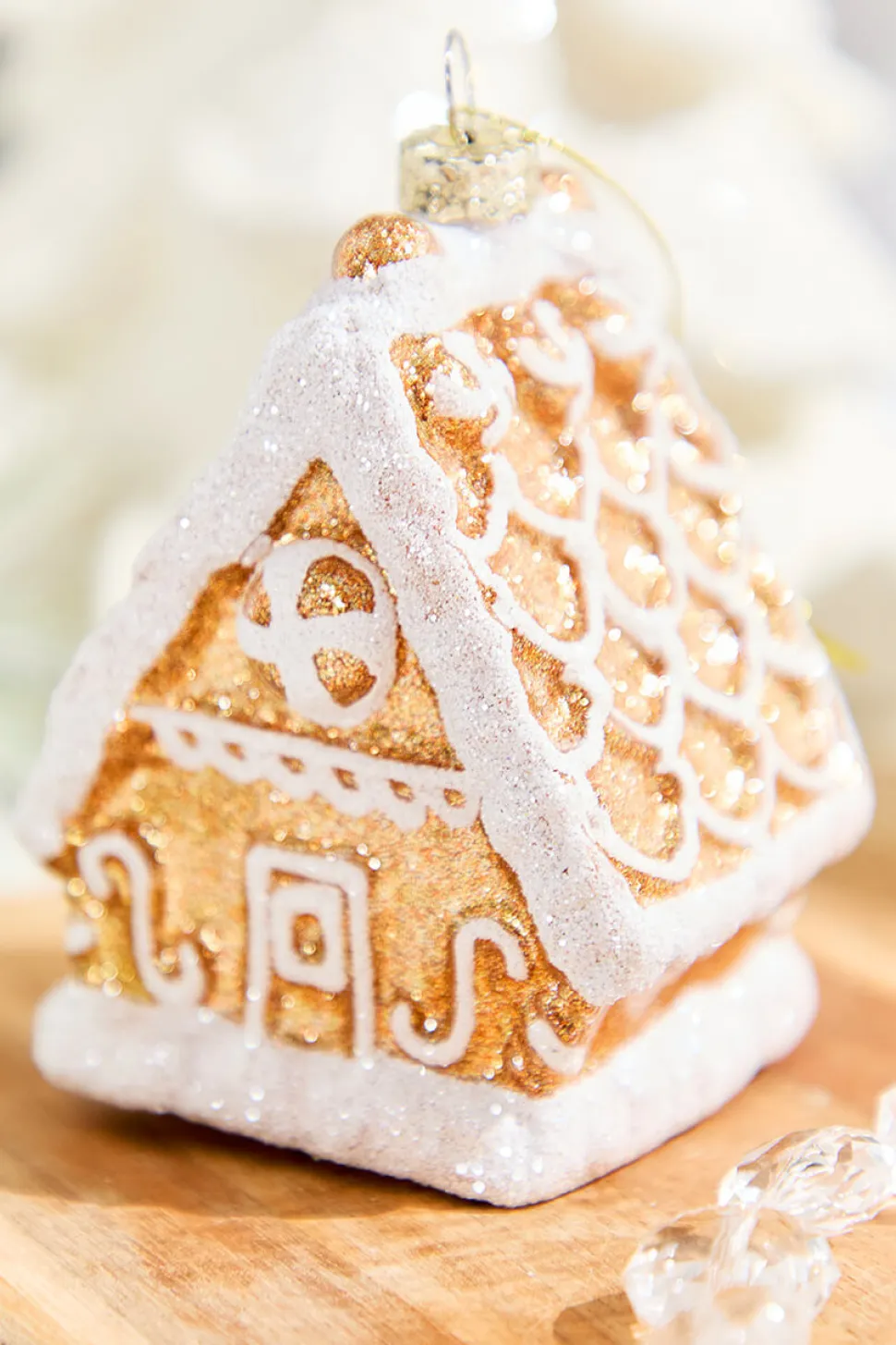 4.5" Glass Gingerbread House Ornament