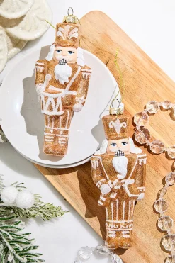 6.5" Glass Gingerbread Soldier Ornament