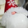 6” Glass Gnome Santa Head Ornament