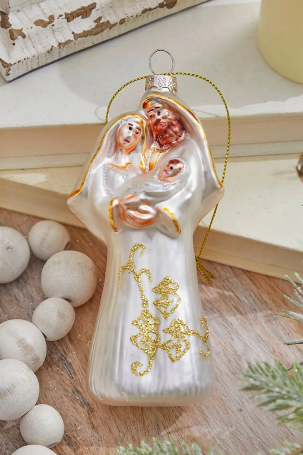 5” Glass Holy Family Ornament