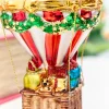6" Glass Hot Air Balloon Santa Ornament