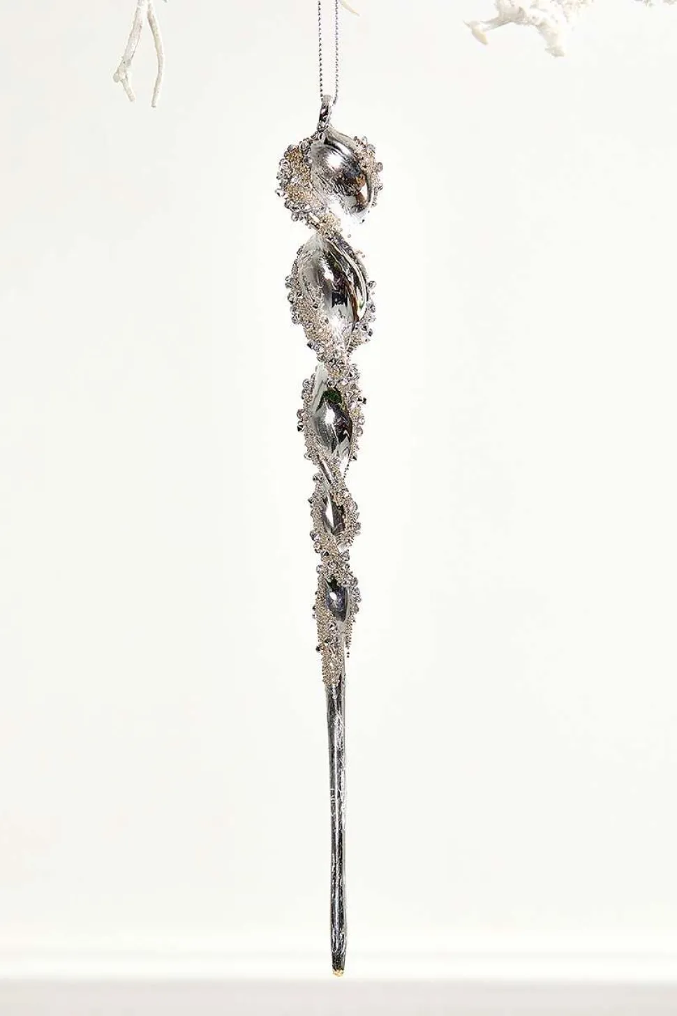 10" Glass Icicle Ornament