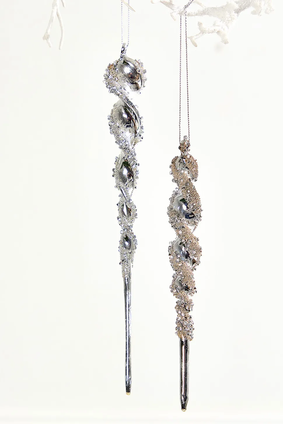 7.5" Glass Icicle Ornament