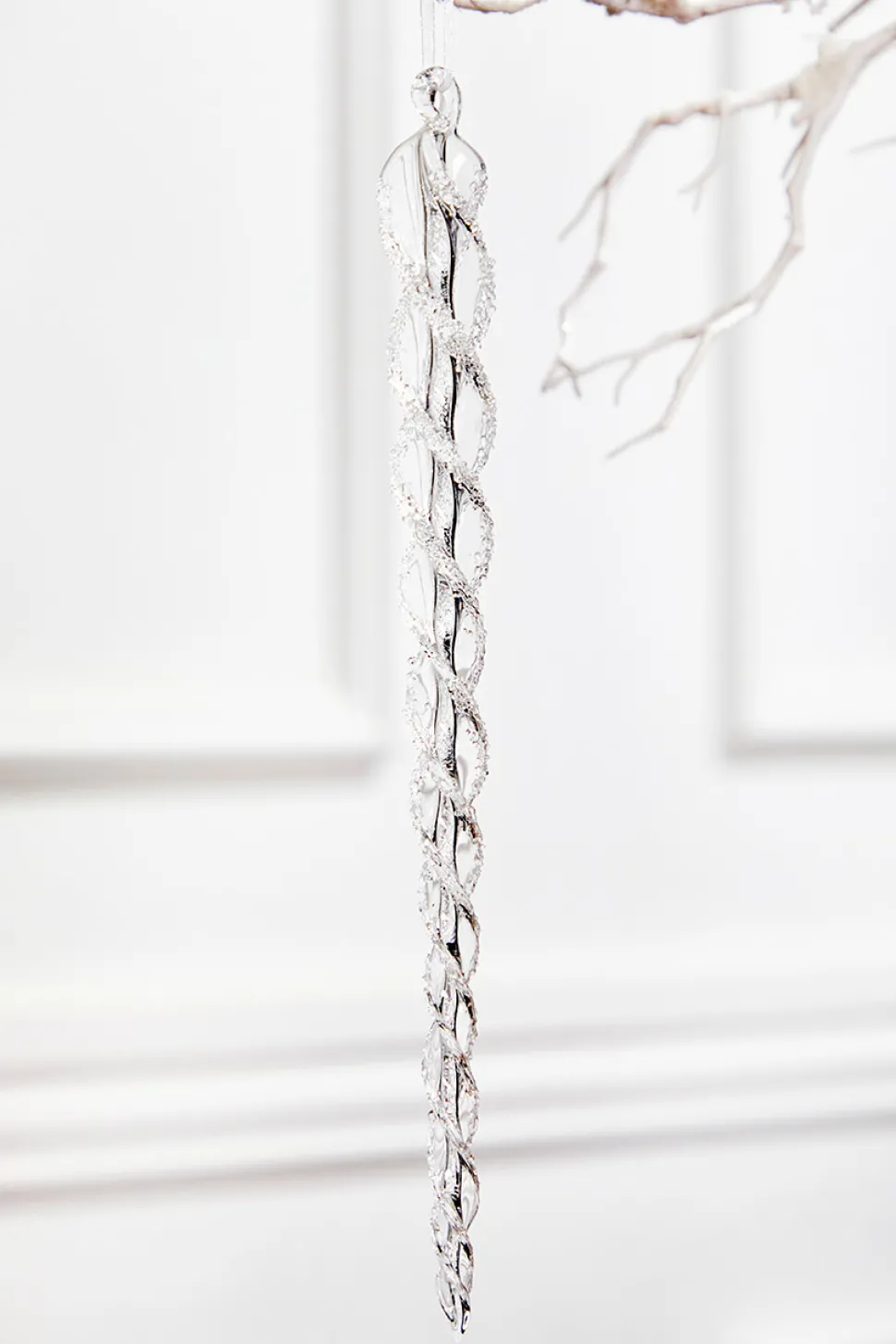 12" Glass Icicle Ornament - Large