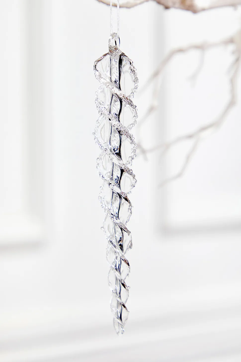 7" Glass Icicle Ornament - Small