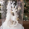 Glass Light Up Reindeer Cloche