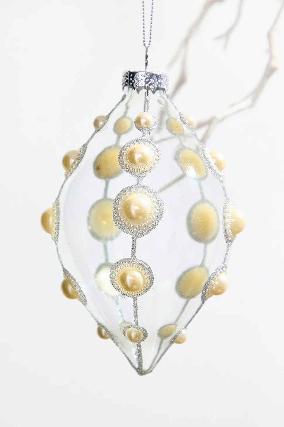 4" Glass Pearl Ornament