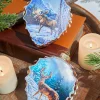 5" Glass Pinecone Ornament With Winter Scene