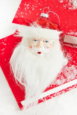 6" Glass Santa Clause Ornament