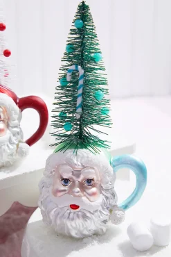 9" Glass Santa Cup Ornament