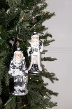 6.5" Glass Santa Ornament
