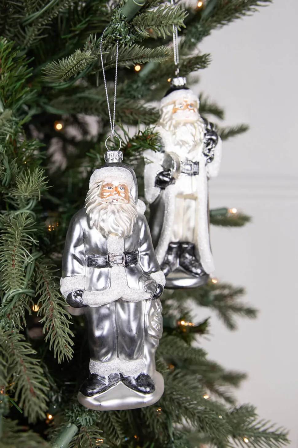 6.5" Glass Santa Ornament