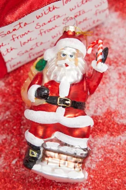 5” Glass Santa Ornament
