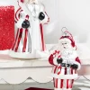 Glass Santa Ornament in Striped Coat
