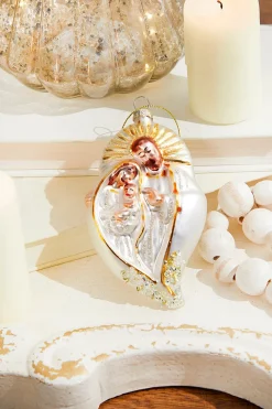 5” Glass & Sequins Holy Family Ornament