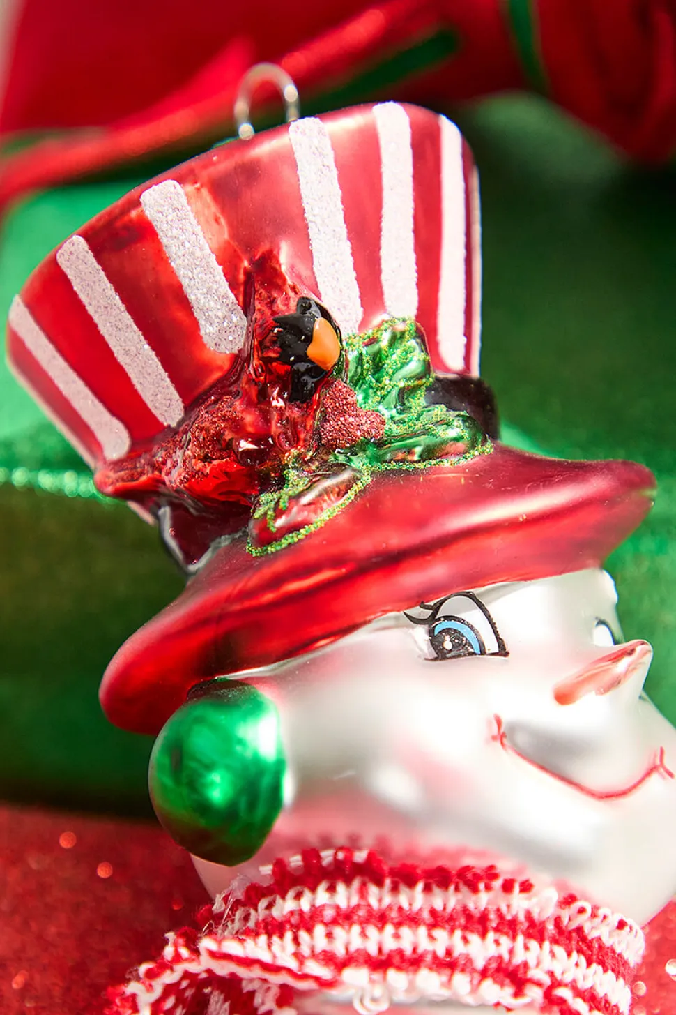 5.5" Glass Snowman Head Ornament