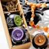 3" Glass Spooky Reflector Ornament Box - Set of 3