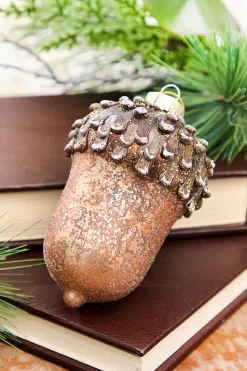 4.5" Glass Winter Acorn Ornament