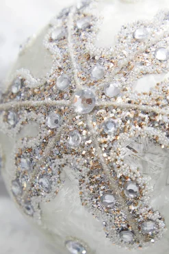4" Glitter Ball/Finial Snowflake Ornament