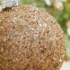 Glitter Ball Glass Ornament - Champagne Rose Gold