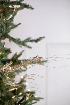 30” Glitter Berry Spike/Twig Spray Champagne