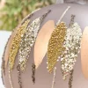 5" Glitter Cascade Glass Ball Ornament