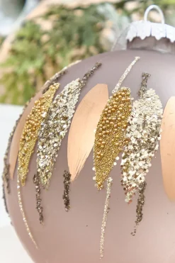 5" Glitter Cascade Glass Ball Ornament