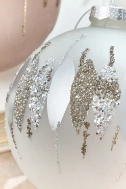 5" Glitter Cascade Glass Ball Ornament