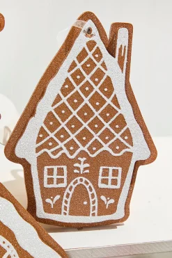 8" Glitter Gingerbread House Ornament