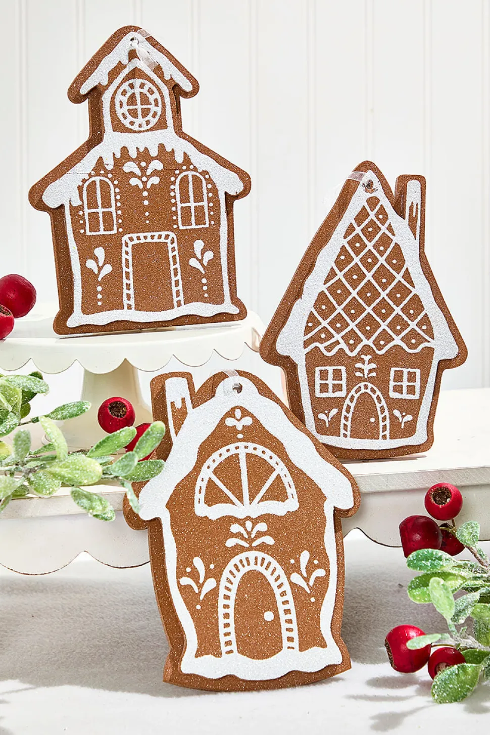 8" Glitter Gingerbread House Ornament