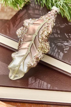 5" - 6" Glitter Glass Feather Ornament