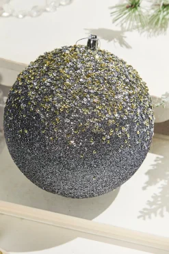 6" Glitter Hanger Ball - Charcoal