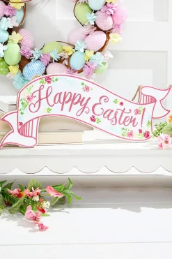 15” Glitter Happy Easter Banner Sign