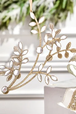 8.5" Glitter Jewel Flower Branch Ornament