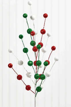 32" Glitter/Mica Ball Spray - Red/Green/White