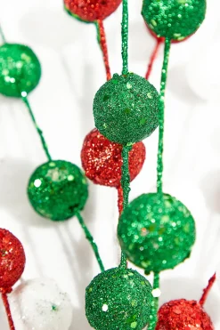 32" Glitter/Mica Ball Spray - Red/Green/White