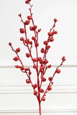 30” Glitter Mini Pomegranate Spray - Red