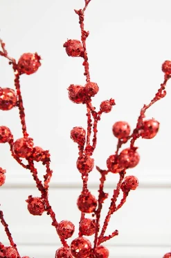 30” Glitter Mini Pomegranate Spray - Red