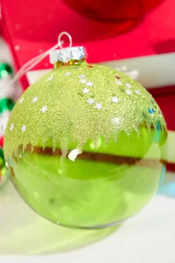 4" Glitter Ornament with Stars