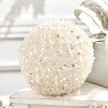 6" Glitter & Pearl Patterned Ball Ornament