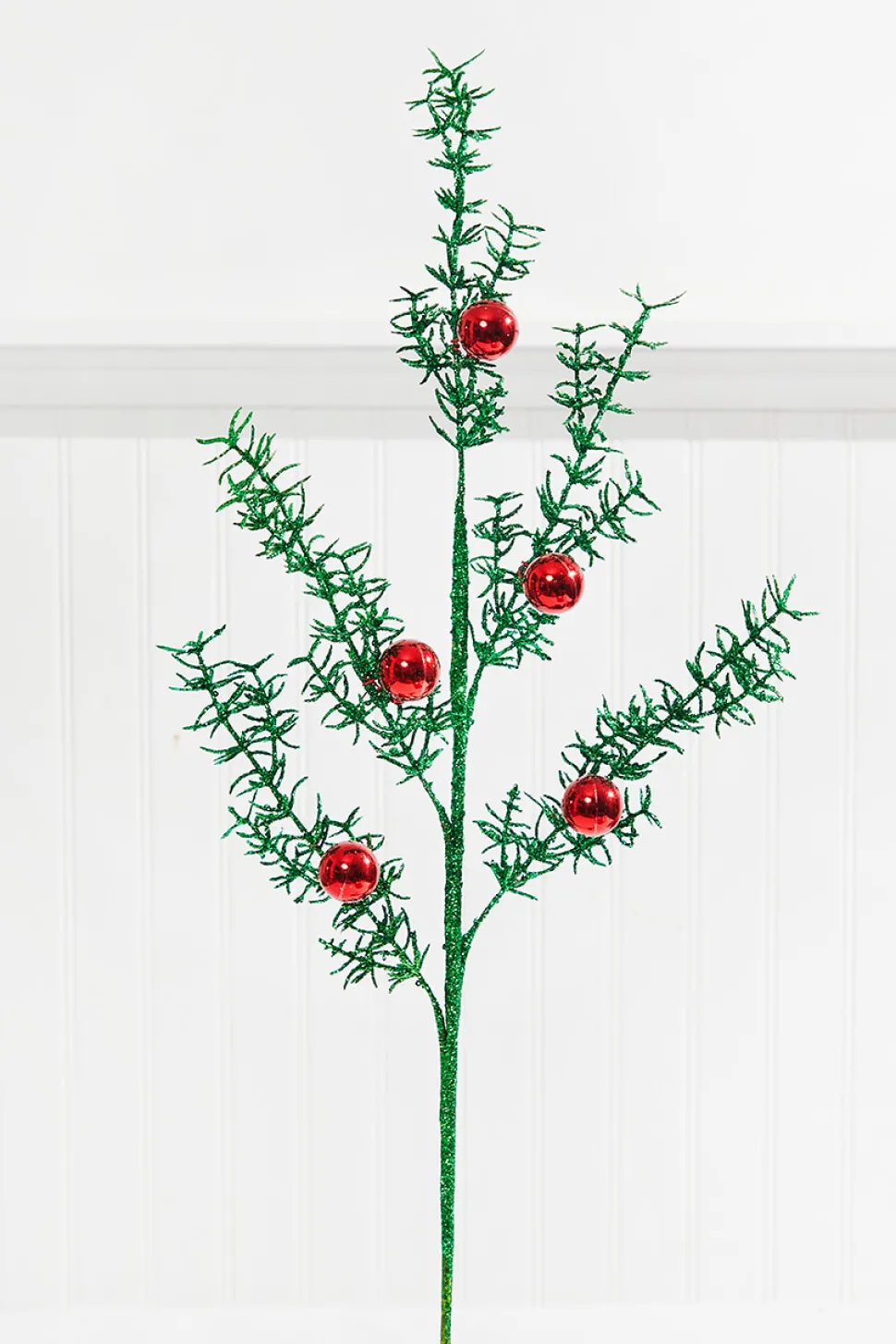 31” Glitter Pine Ball Ornament Spray