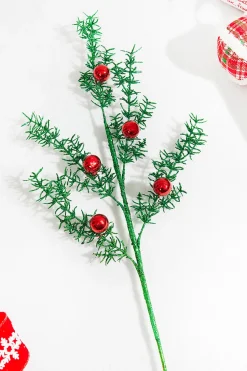 31” Glitter Pine Ball Ornament Spray