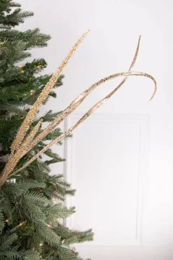 39” Glitter Sequin Grass Blossom Spray - Champagne